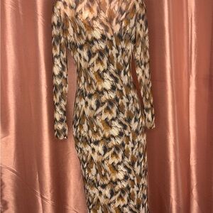 Elegant Multicolor Patterned Dress